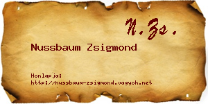 Nussbaum Zsigmond névjegykártya